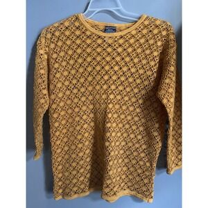 VTG Pacific Connections Bathing Suit Cover Shirt Womens OSFM Yellow 90s Beach